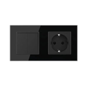 Livolo | Zwart | 2+SR | Aan/Uit | Wissel | Wipschakelaar met wandcontactdoos Livolo Nederland B.V.