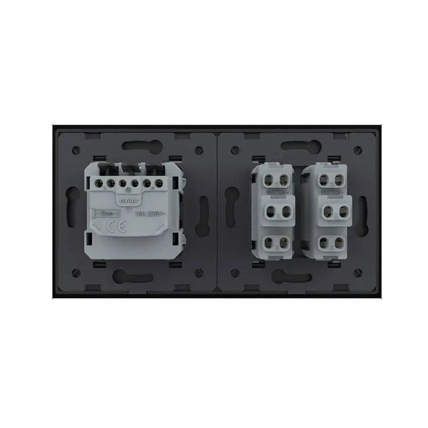 Livolo | Zwart | 2+SR | Puls | Wipschakelaar met wandcontactdoos Livolo Nederland B.V.