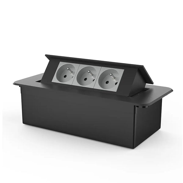 Livolo | Zwart | 3 | Pop-Up Stekkerdoos | Push | Inbouw | France | Stopcontacten - Grijs Livolo Nederland B.V.