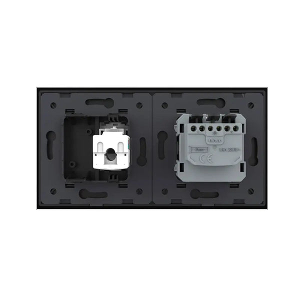 Livolo | Zwart | SR+SR | Wandcontactdoos | Netwerk | Blindplaat Livolo Nederland B.V.