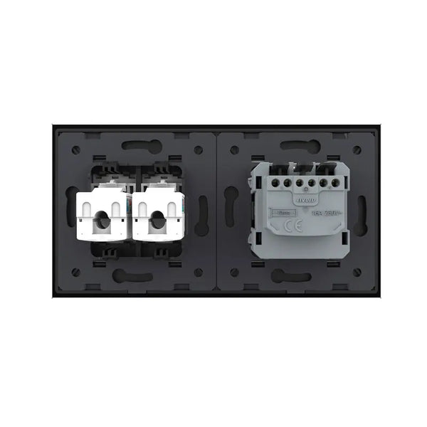 Livolo | Zwart | SR+SR | Wandcontactdoos | Netwerk | Netwerk Livolo Nederland B.V.