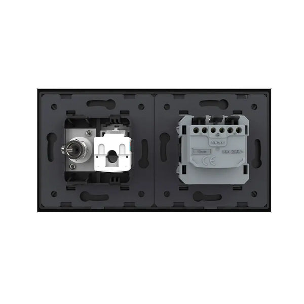 Livolo | Zwart | SR+SR | Wandcontactdoos | Netwerk | TV Livolo Nederland B.V.