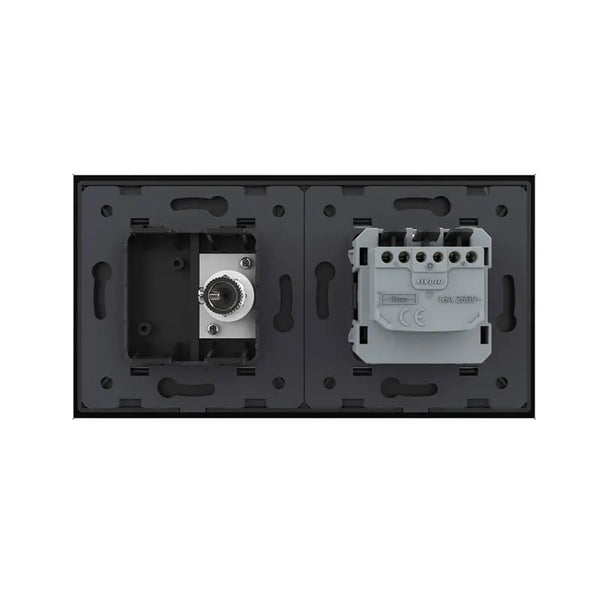 Livolo | Zwart | SR+SR | Wandcontactdoos | TV aansluiting | Blindplaat Livolo Nederland B.V.