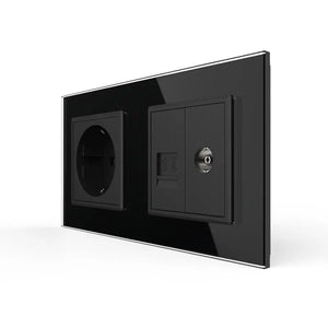 Livolo | Zwart | SR+SR | Wandcontactdoos | Telefoon | TV Livolo Nederland B.V.