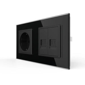 Livolo | Zwart | SR+SR | Wandcontactdoos | Telefoon | Telefoon Livolo Nederland B.V.