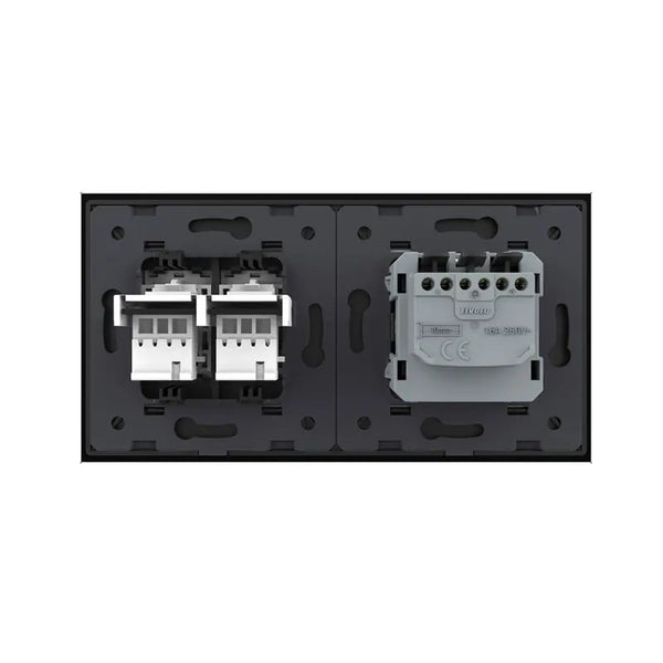 Livolo | Zwart | SR+SR | Wandcontactdoos | Telefoon | Telefoon Livolo Nederland B.V.