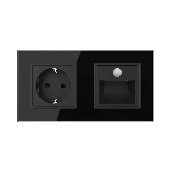 Livolo | Zwart | SR+SR | Wandcontactdoos | Wandverlichting | Beweging en nacht sensor Livolo Nederland B.V.