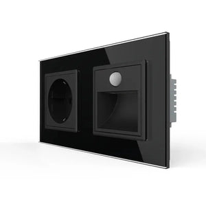 Livolo | Zwart | SR+SR | Wandcontactdoos | Wandverlichting | Beweging en nacht sensor Livolo Nederland B.V.