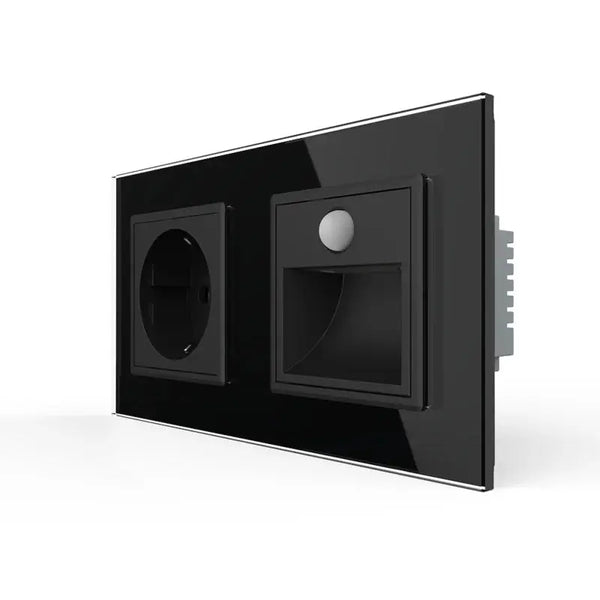 Livolo | Zwart | SR+SR | Wandcontactdoos | Wandverlichting | Beweging en nacht sensor Livolo Nederland B.V.