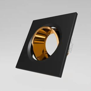 GU10 armatuur | Zwart - Goud | Kantelbaar en Richtbaar | Inbouwspot | Vierkant | ø 76mm Livolo Nederland B.V.