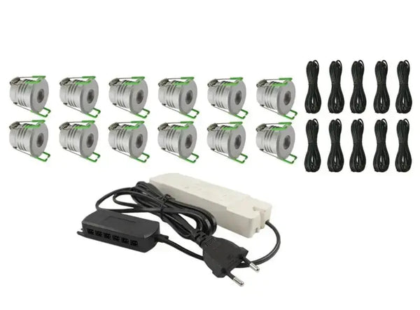 Complete Veranda Set | Deluxe 2 | Veranda verlichting 12V | Plug and Play | 12 Inbouwspots | Dimbaar Livolo Nederland B.V.