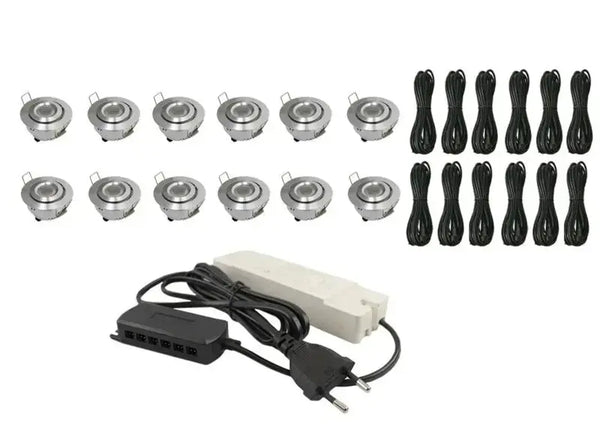 Complete Veranda Set | Deluxe 3 | Veranda verlichting 12V | Plug and Play | 12 Inbouwspots | Verstelbaar | Dimbaar Livolo Nederland B.V.