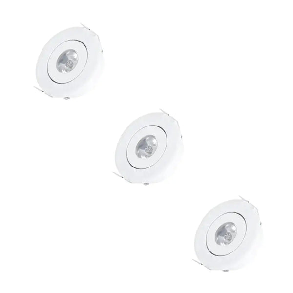 Mini Inbouwspot | 3 Stuks | Wit | Kantelbaar en Richtbaar | IP44 | Rond | ø 45mm Livolo Nederland B.V.