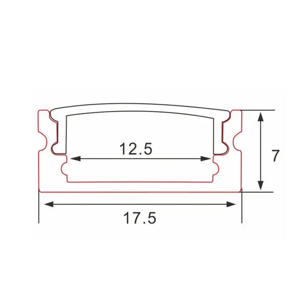 Profiel | Opbouw | 4 Meter | Recht | Aluminium | 17.5 x 7 | COB ledstrip Livolo Nederland B.V.
