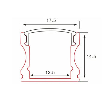 Profiel | Opbouw | 4 Meter | Recht | Zwart - Opaal mat | 17.5 x 14.5 | COB ledstrip Livolo Nederland B.V.