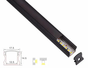 Profiel | Opbouw | 4 Meter | Recht | Zwart | 17.5 x 14.5 | COB ledstrip Livolo Nederland B.V.