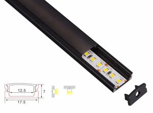 Profiel | Opbouw | 4 Meter | Recht | Zwart | 17.5 x 7 | COB ledstrip Livolo Nederland B.V.
