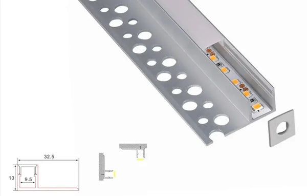 Stucprofiel | Inbouw | 2 Meter | Zijkant | Aluminium | 32.5 x 13 | COB ledstrip Livolo Nederland B.V.