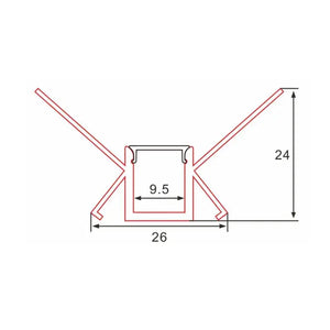 Stucprofiel | Inbouw | 4 Meter | Buitenhoek | Aluminium | 26 x 24 | COB ledstrip Livolo Nederland B.V.