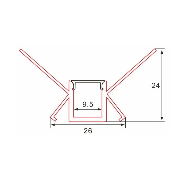 Stucprofiel | Inbouw | 4 Meter | Buitenhoek | Aluminium | 26 x 24 | COB ledstrip Livolo Nederland B.V.