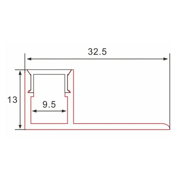 Stucprofiel | Inbouw | 4 Meter | Zijkant | Aluminium | 32.5 x 13 | COB ledstrip Livolo Nederland B.V.