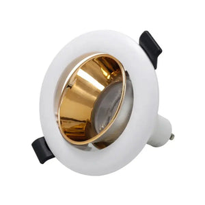 GU10 armatuur | Wit - Goud | Kantelbaar en Richtbaar | Inbouwspot | Rond | ø 76mm Livolo Nederland B.V.