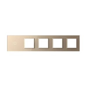 Zelf samenstellen | Goud | Afdekraam 1+SR+SR+SR+SR Livolo Nederland B.V.