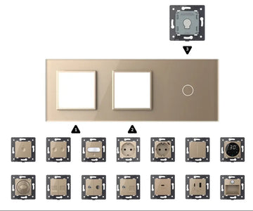 Zelf samenstellen | Goud | Afdekraam | SR+SR+1 Livolo Nederland B.V.