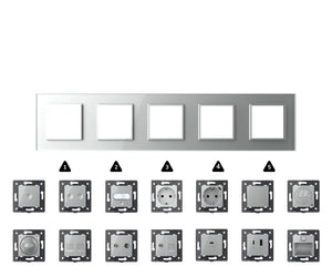 Zelf samenstellen | Grijs | Afdekraam SR+SR+SR+SR+SR Livolo Nederland B.V.