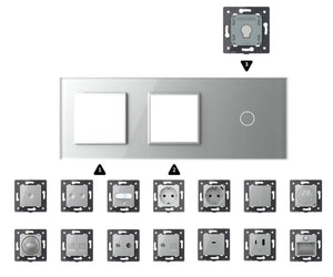 Zelf samenstellen | Grijs | Afdekraam | SR+SR+1 Livolo Nederland B.V.