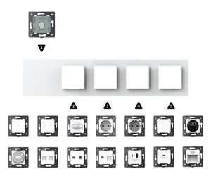 Zelf samenstellen | Wit | Afdekraam 1+SR+SR+SR+SR Livolo Nederland B.V.