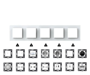 Zelf samenstellen | Wit | Afdekraam SR+SR+SR+SR+SR Livolo Nederland B.V.