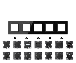 Zelf samenstellen | Zwart | Afdekraam SR+SR+SR+SR+SR Livolo Nederland B.V.