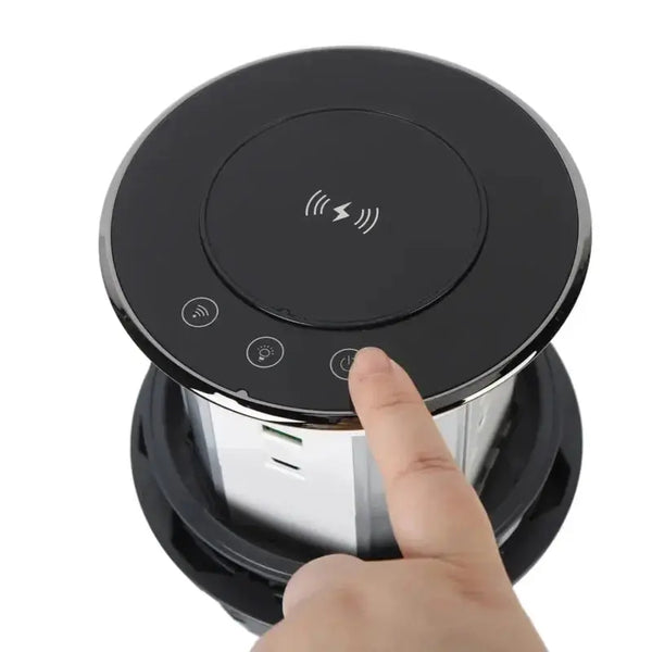 Zwart Glazen Design | Automatische pop-up stekkerdoos | USB en USB-C + 3 Stopcontacten Livolo Nederland B.V.