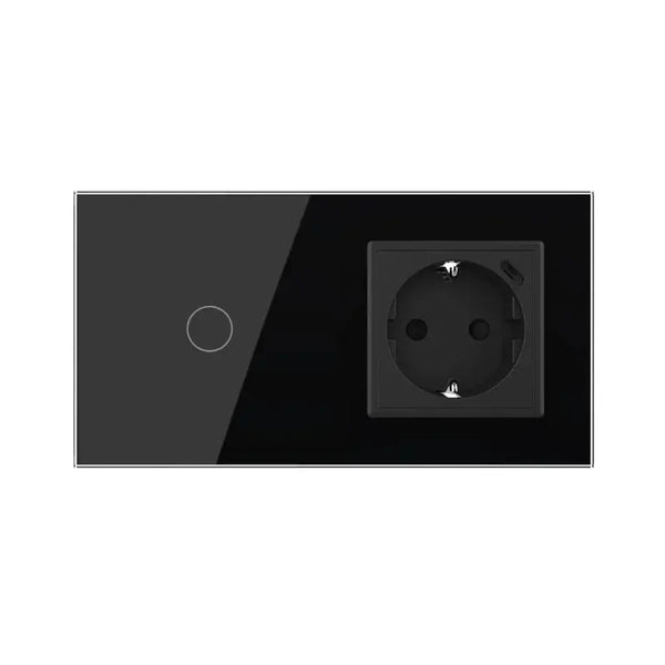 Livolo | Zwart | 1+SR | Aan/Uit | Schakelaar | Wandcontactdoos + USB-C Oplader Livolo Nederland B.V.