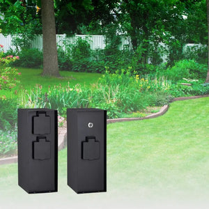 Buiten Wandcontactdoos | Zwart | 3 Stopcontacten | Waterdicht | Schemersensor Livolo Nederland B.V.