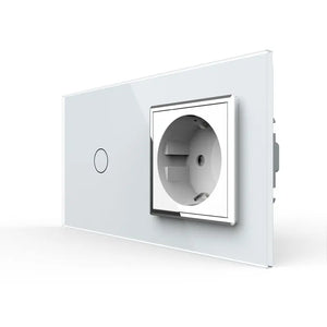 Livolo | Wit | 1+SR | Aan/Uit | Schakelaar | Wandcontactdoos | Chrome frame Livolo Nederland B.V.