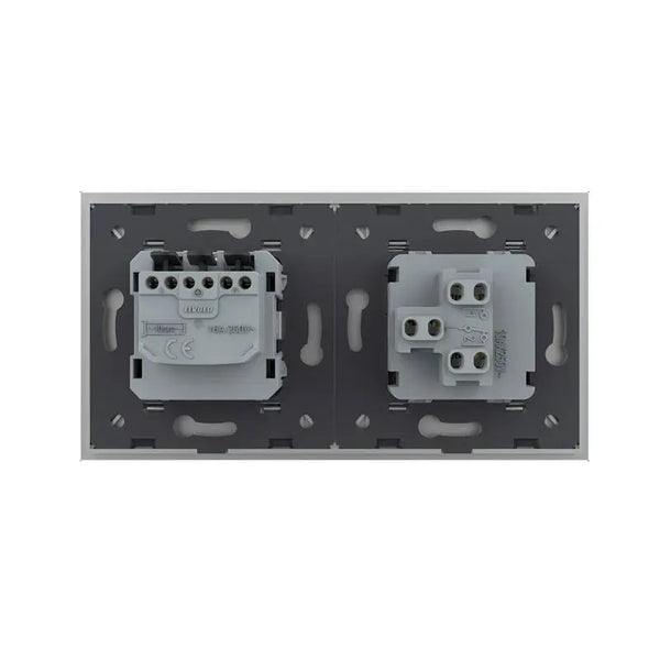 Livolo | Grijs | SR+SR | Aan/Uit | Wipschakelaar | Wandcontactdoos Livolo Nederland B.V.