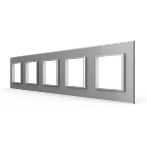 Livolo | Grijs | SR+SR+SR+SR+SR | Glasplaat Livolo Nederland B.V.