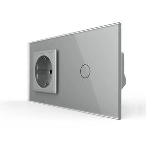 Livolo | Grijs | SR+1 | Aan/Uit | Wandcontactdoos | Schakelaar Livolo Nederland B.V.