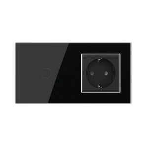 Livolo | Zwart | 1+SR | Aan/Uit | Schakelaar | Wandcontactdoos | Chrome frame Livolo Nederland B.V.