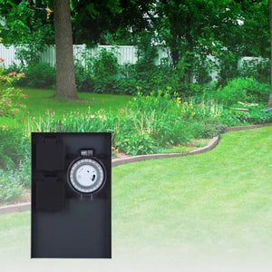 Buiten Wandcontactdoos | Zwart | 2 Stopcontacten | Breed | Waterdicht | Schakelklok Livolo Nederland B.V.