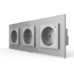 Livolo | Grijs | SR+SR+SR | Wandcontactdoos | Smart Home Livolo Nederland B.V.