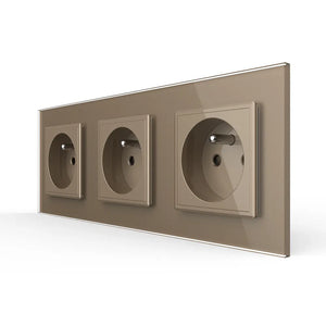 Livolo | Goud | SR+SR+SR | Wandcontactdoos | France Livolo Nederland B.V.