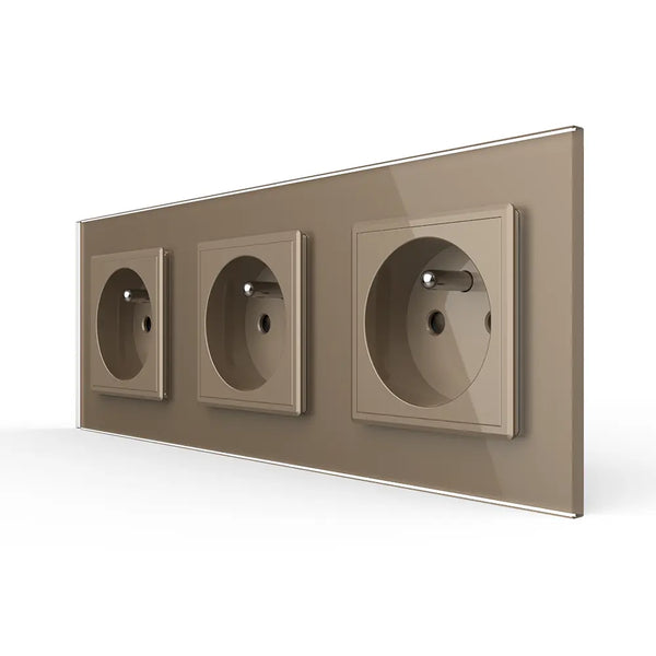 Livolo | Goud | SR+SR+SR | Wandcontactdoos | Type FR Livolo Nederland