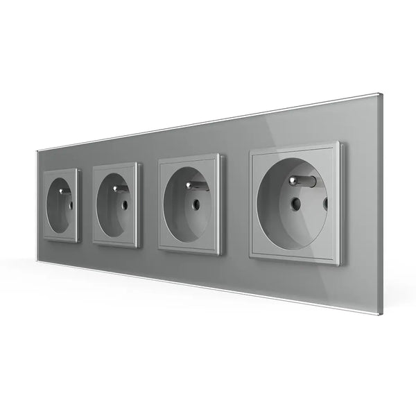 Livolo | Grijs | SR+SR+SR+SR | Wandcontactdoos | France Livolo Nederland B.V.