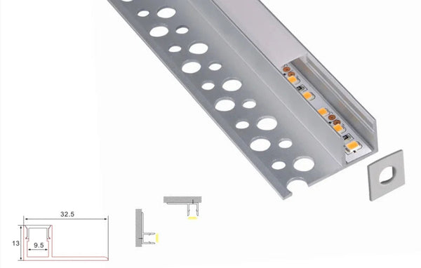 Stucprofiel | Inbouw | 2 Meter | Zijkant | Aluminium | 32.5 x 13 | COB ledstrip Livolo Nederland B.V.