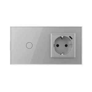 Livolo | Grijs | 1+SR | Aan/Uit | Schakelaar | Wandcontactdoos + USB-C Oplader Livolo Nederland B.V.