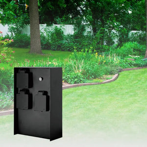 Buiten Wandcontactdoos | Zwart | 3 Stopcontacten | Breed | Waterdicht | Schermersensor Livolo Nederland B.V.