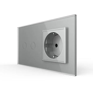 Livolo | Grijs | 2+SR | Aan/Uit | Schakelaar | Wandcontactdoos Livolo Nederland B.V.